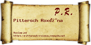 Pittersch Roxána névjegykártya